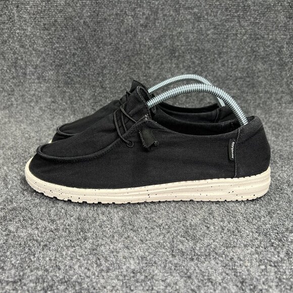 Hey Dude Wendy Shoes Women's Size 10 Black Canvas Slip On Comfort Loafer Sneaker - Picture 4 of 11